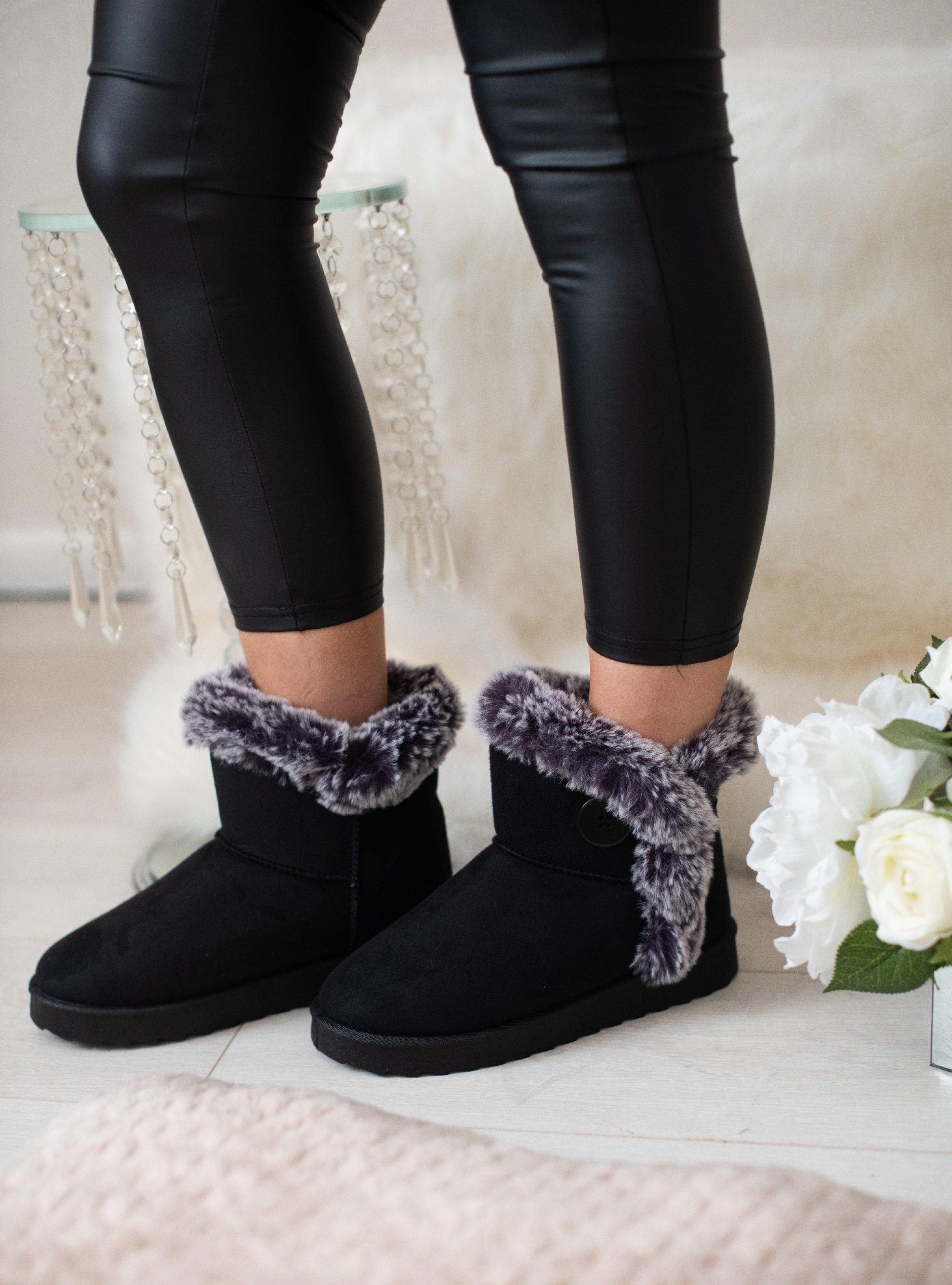 black calf hugging boots
